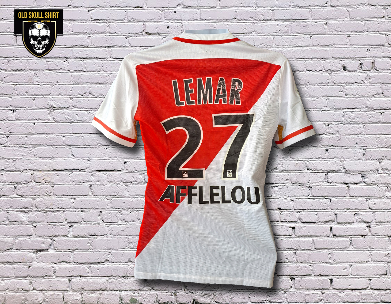 AS Monaco Home Shirt 2015-2016 #27 Lemar porté et dédicacé