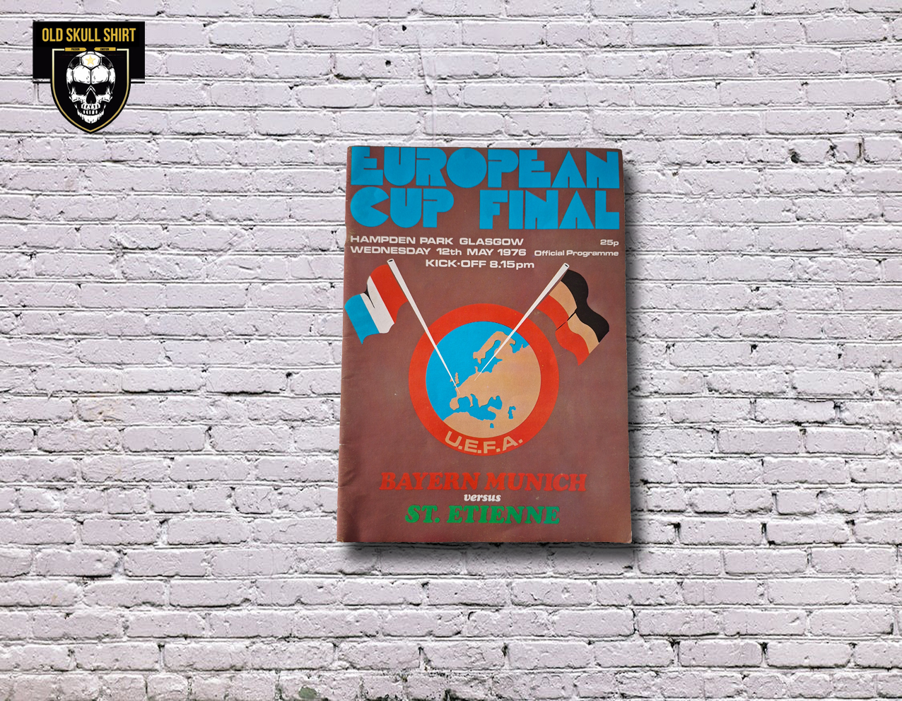Programme officiel Finale Coupe des Champions 1976 Bayern Munich - AS Saint-Etienne dédicacé